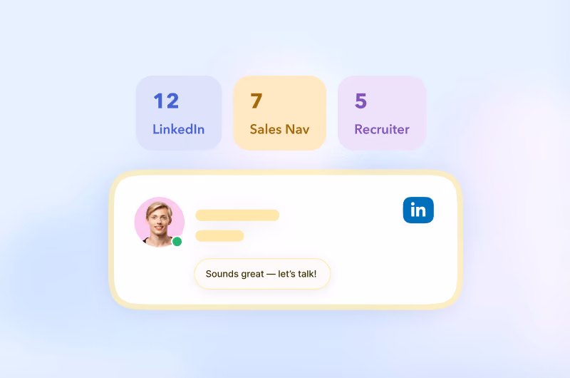 STACKED managing LinkedIn, Sales Navigator, and Recruiter inbox conversations