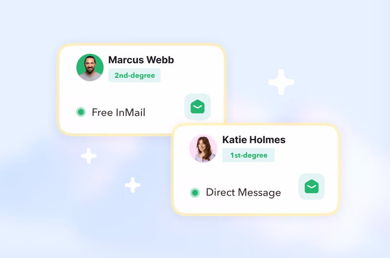 STACKED sending direct messages and free InMails to LinkedIn connections