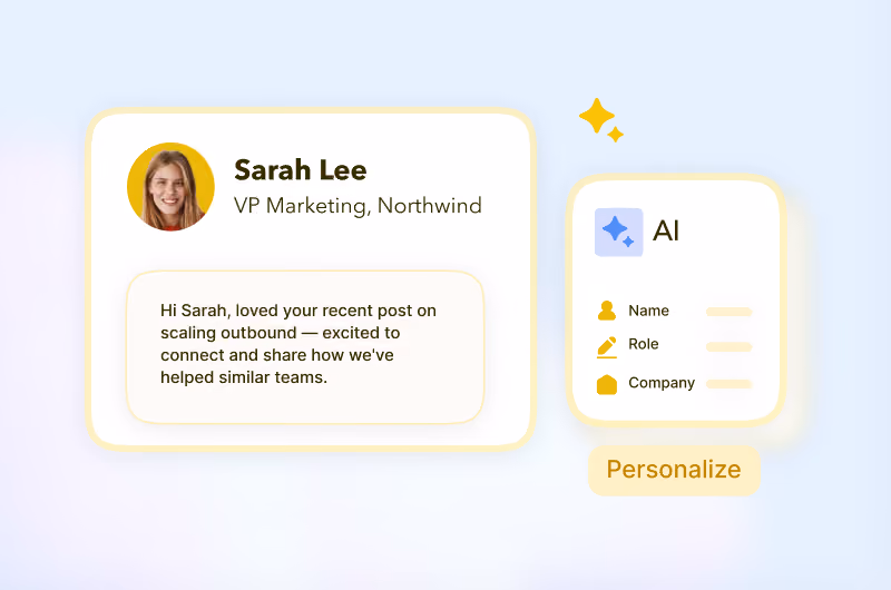 STACKED using AI to personalize LinkedIn messages with prospect data