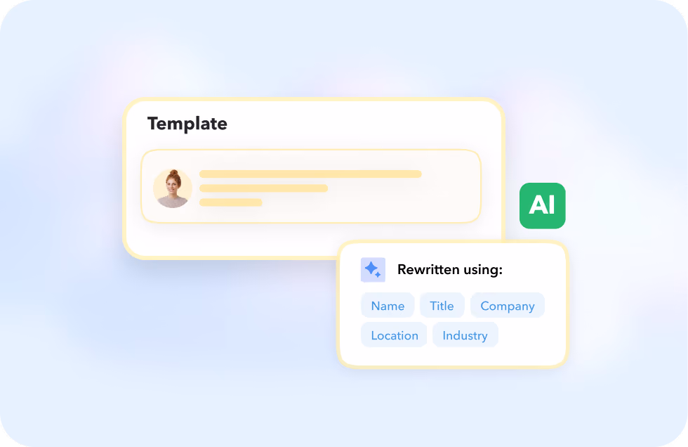 ChatGPT personalizing LinkedIn message templates in STACKED using prospect data