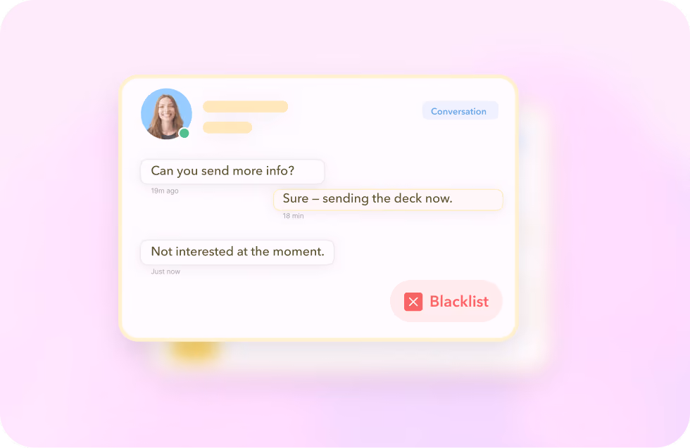 STACKED managing LinkedIn conversations and blacklisting leads in HighLevel