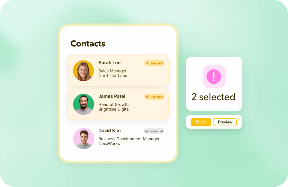 STACKED enrolling selected HubSpot contacts into LinkedIn outreach