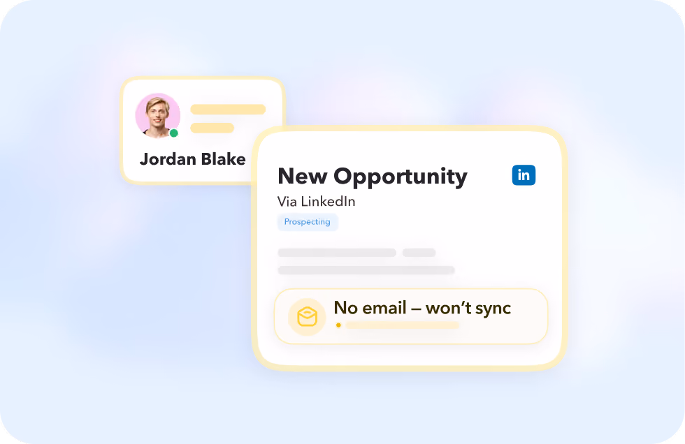 LinkedIn opportunity in SharpSpring showing missing email sync