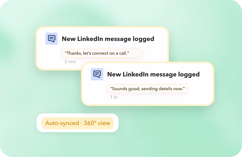 LinkedIn messages automatically logged and synced to Salesforce