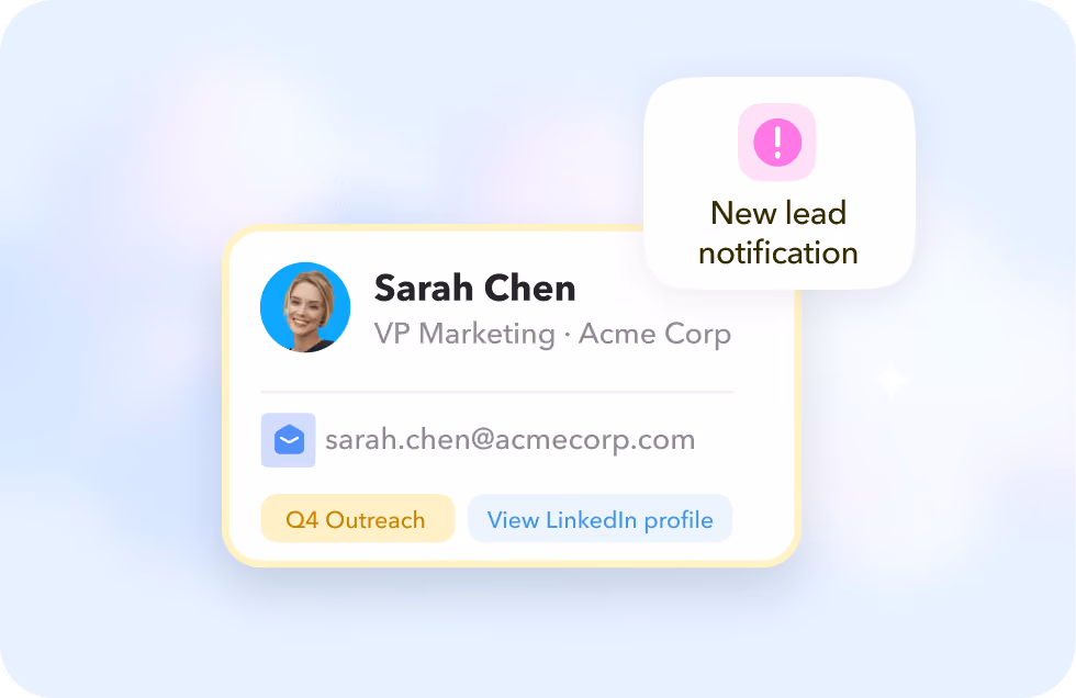 New LinkedIn lead notification sent to Slack