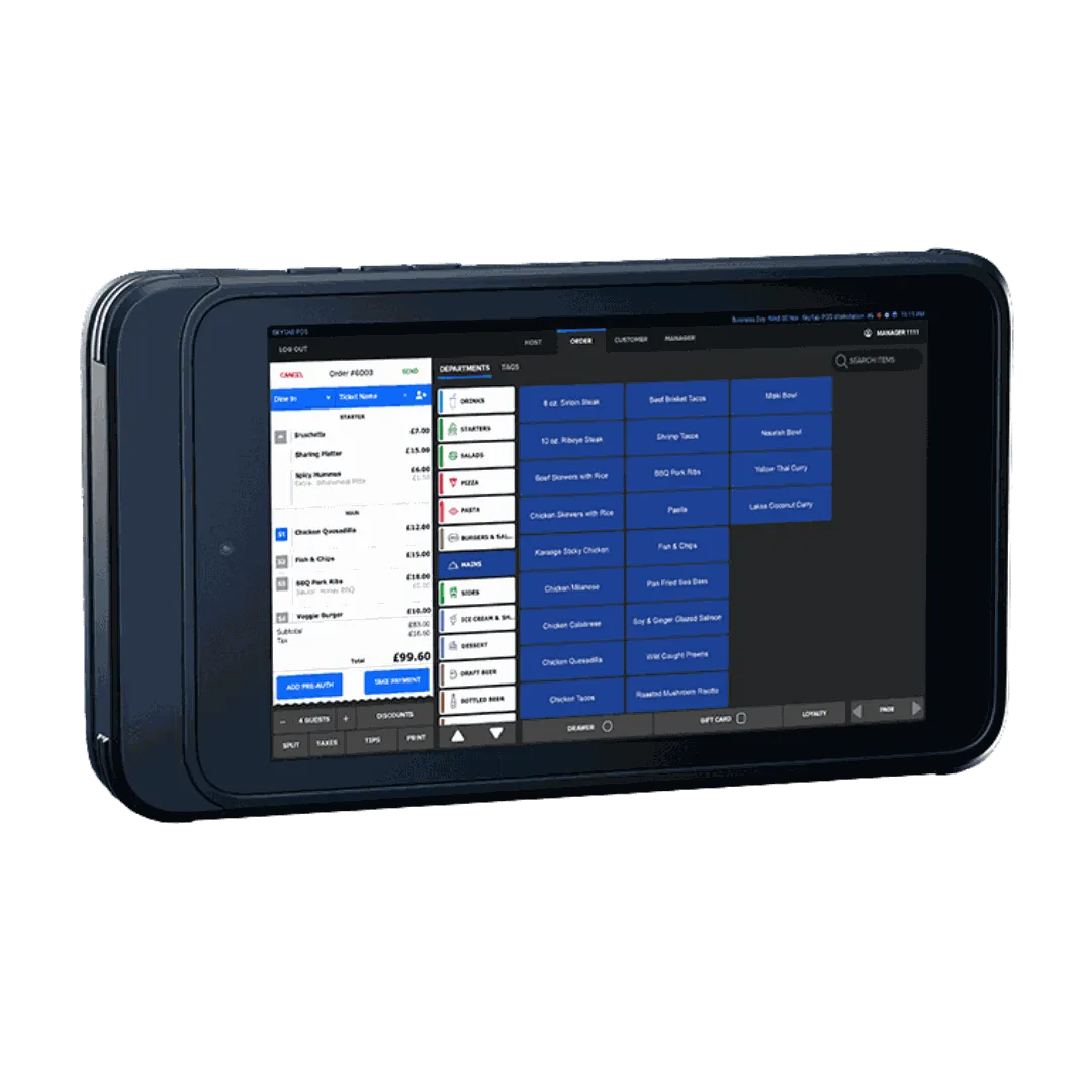 SkyTab 8 inch handheld order and payment tablet