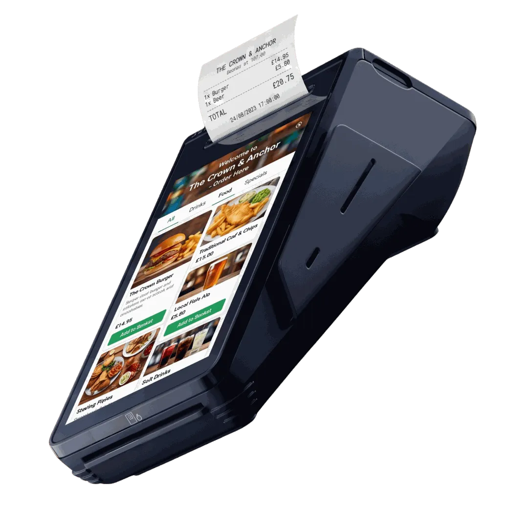 SkyTab Solo handheld card machine with a built in printer