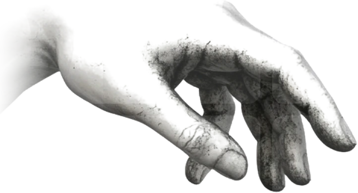 Marble hand reaching
