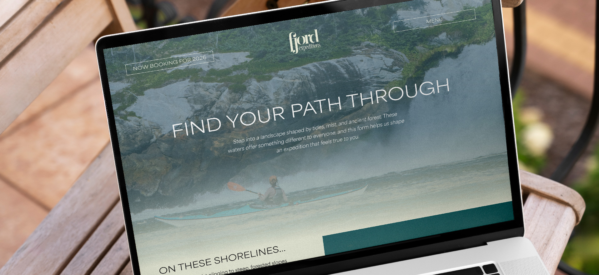Fjord Expeditions website shown on a laptop