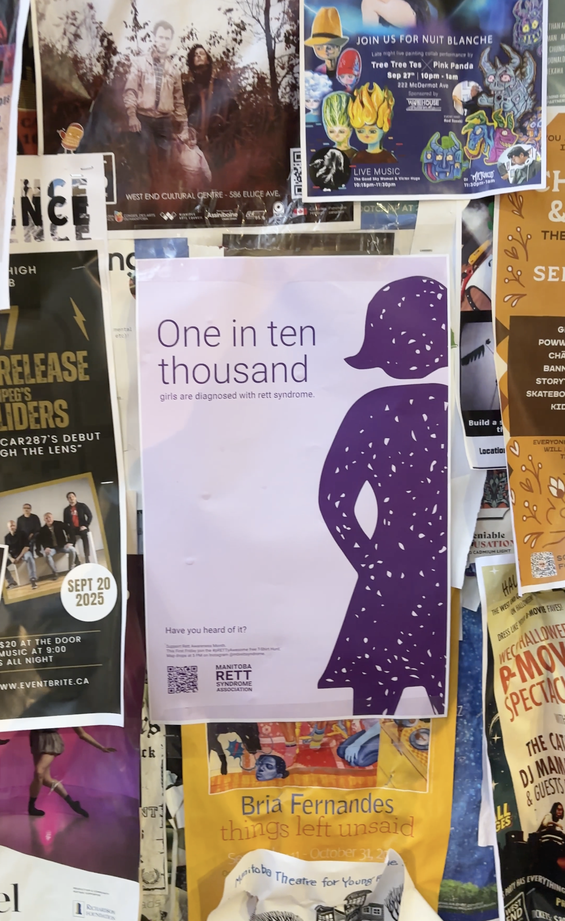 Rett syndrome awareness poster designed for a Winnipeg event