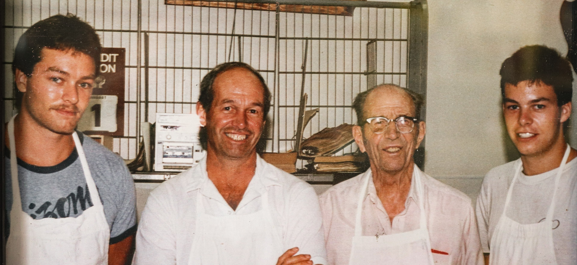 Three generations of the family behind Archie's Meats in the butcher shop