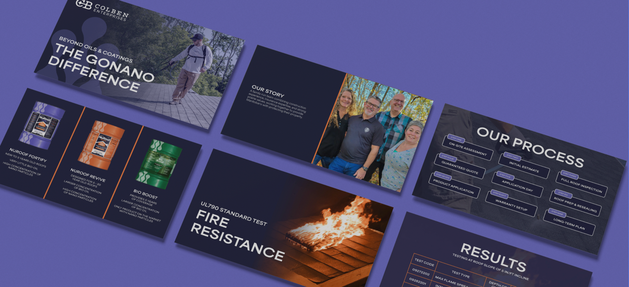 GoNano sales deck slides designed for Colben Enterprises