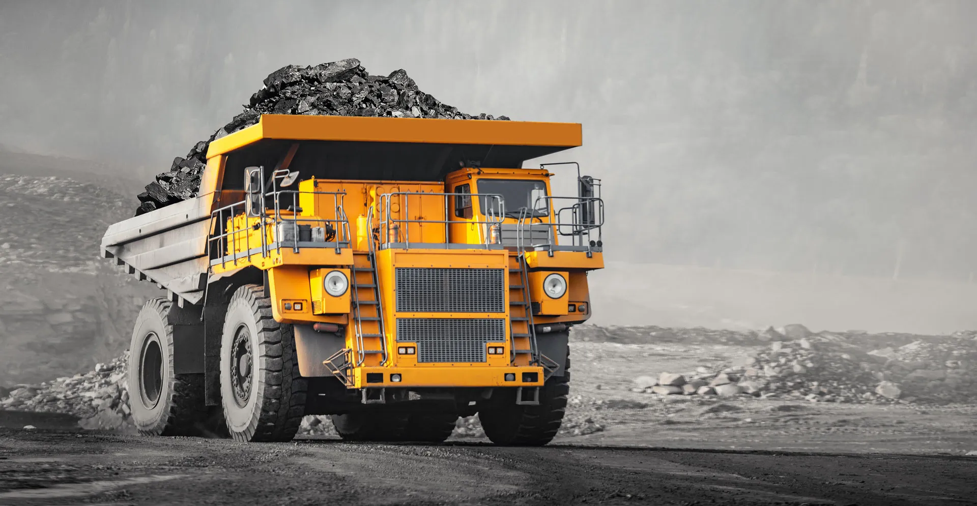 Loaded haul truck