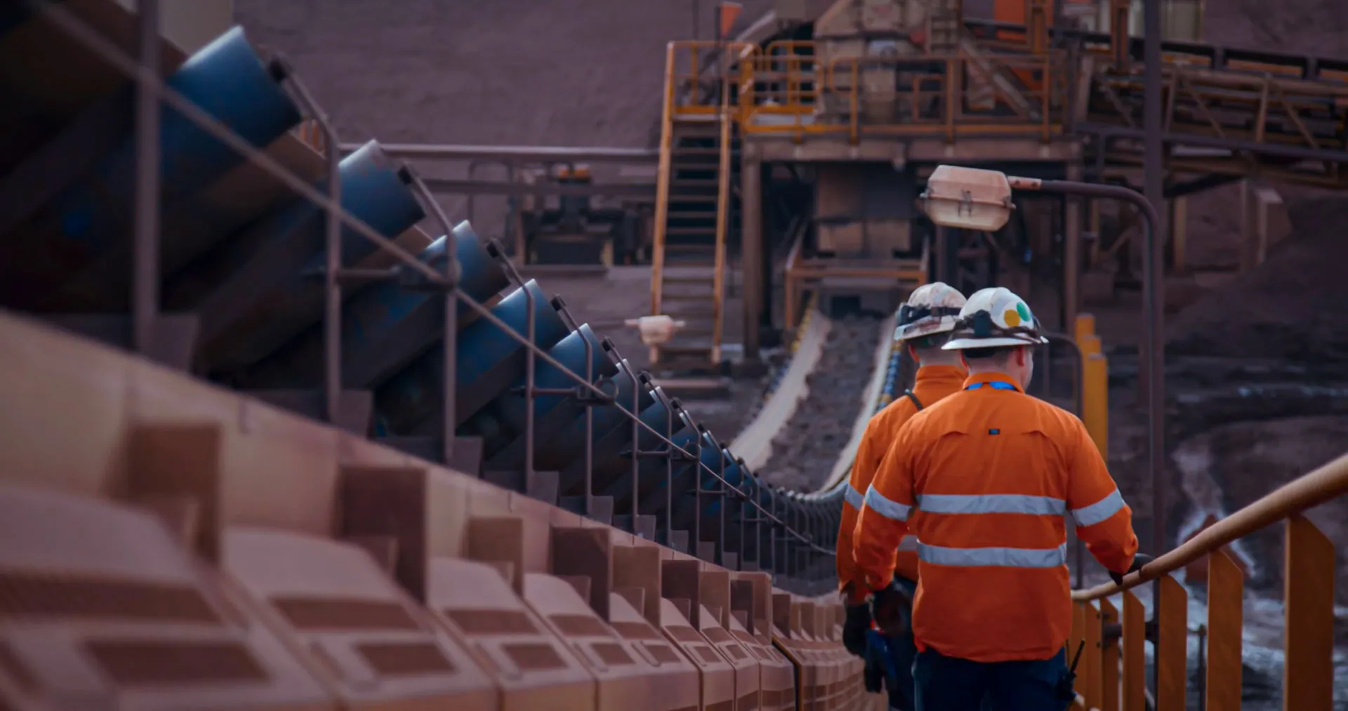 Crew working on a conveyor