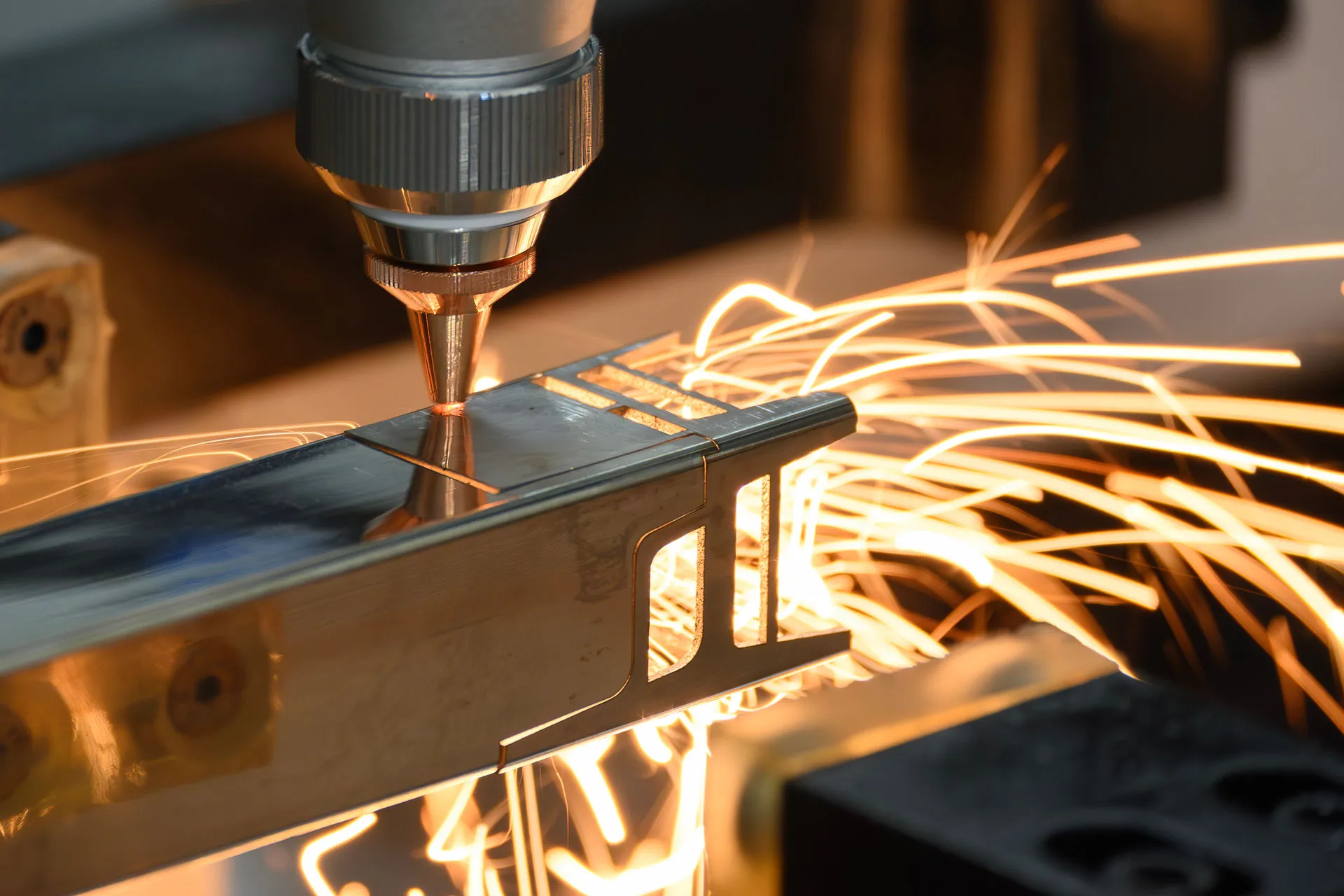 Tube laser cutting a structural section