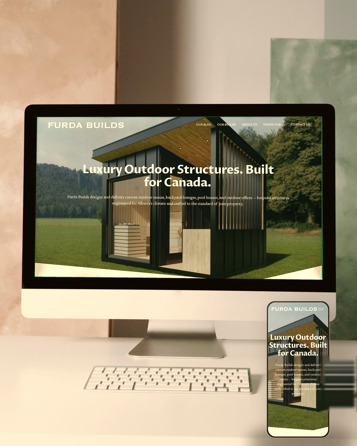 Furda Builds website designed by BL3SSED, an Edmonton creative agency, shown on desktop and mobile