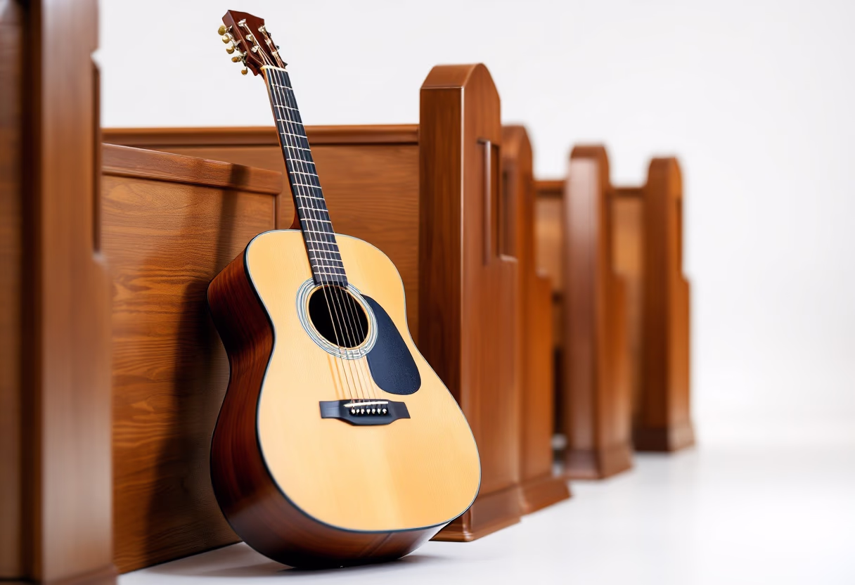 image of musical instruments in church