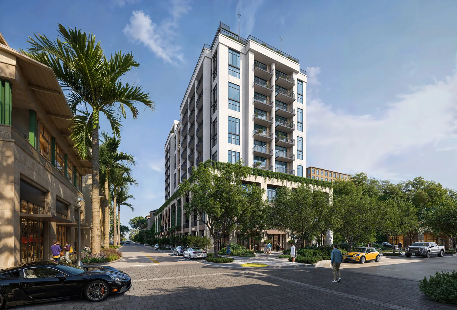 Cora Merrick Park apartment building exterior in Coral Gables, Florida