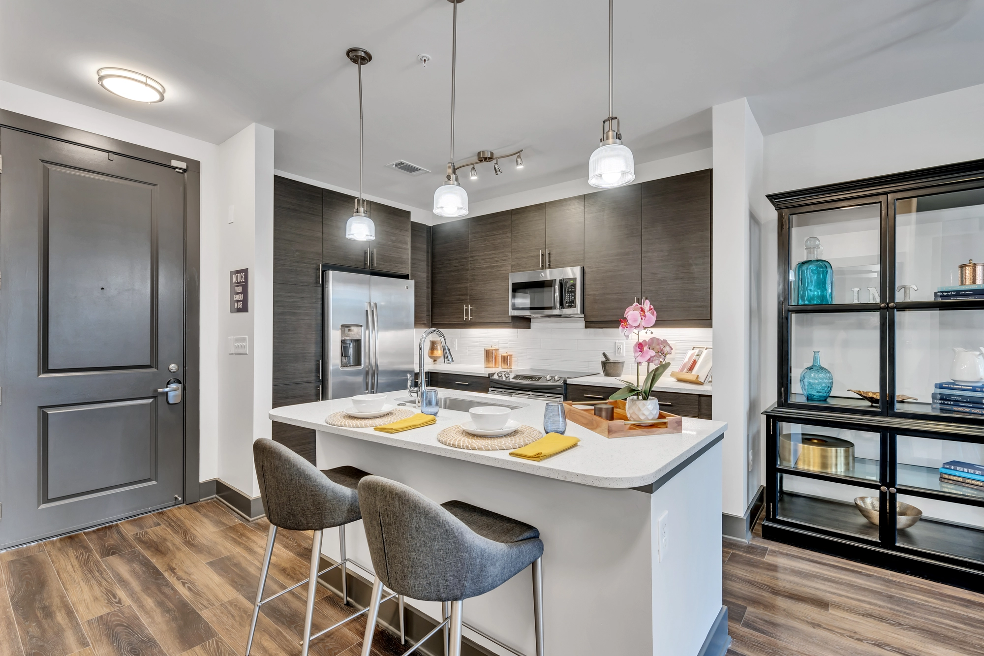 Germantown apartment interior with modern kitchen and living area