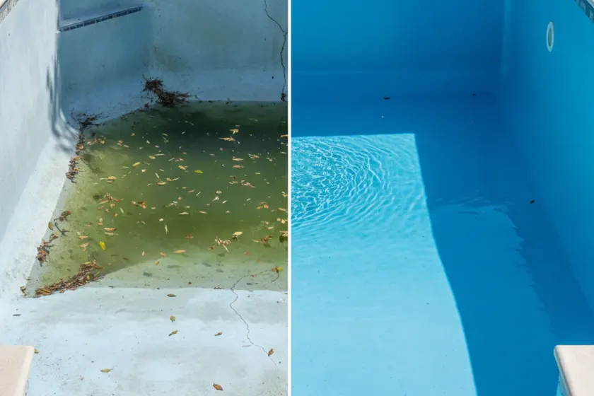 Pool renovation and start-up, before and after