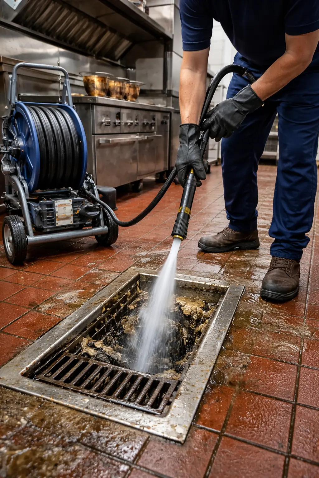 APS Water crew jetting a storm drain line