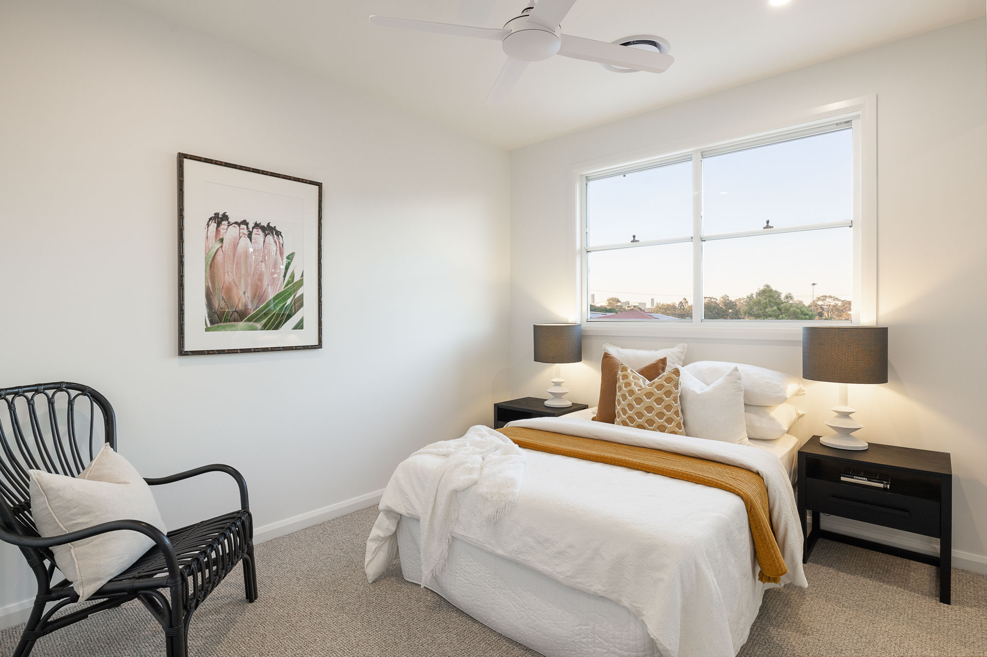 Guest bedroom with district views