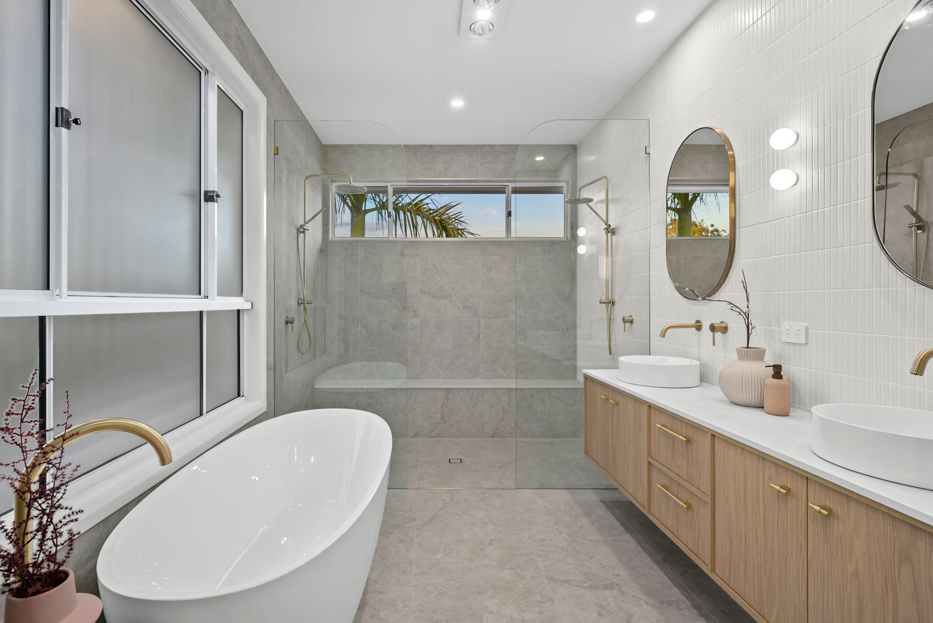 Ensuite with freestanding bath and twin vanity