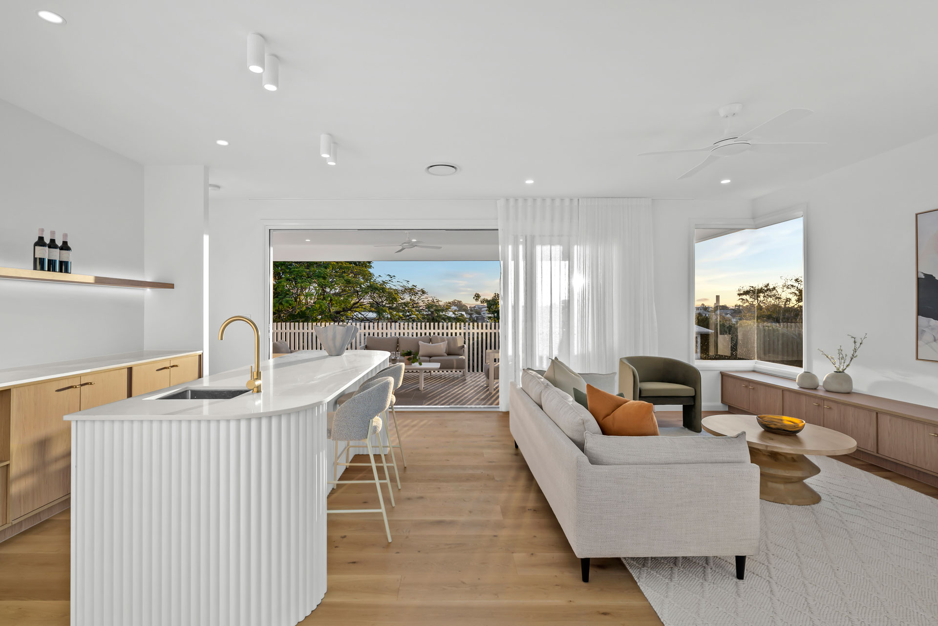 Upstairs living opening to the balcony