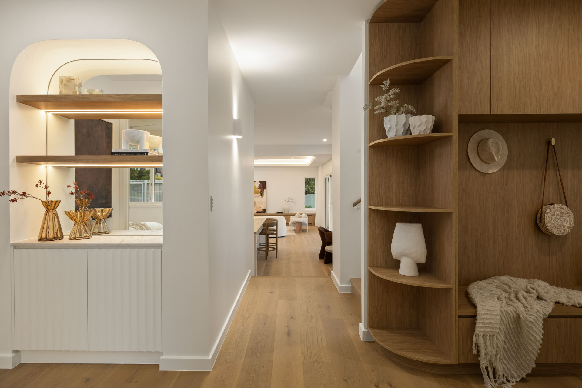 Entry joinery and hallway looking through to the living areas