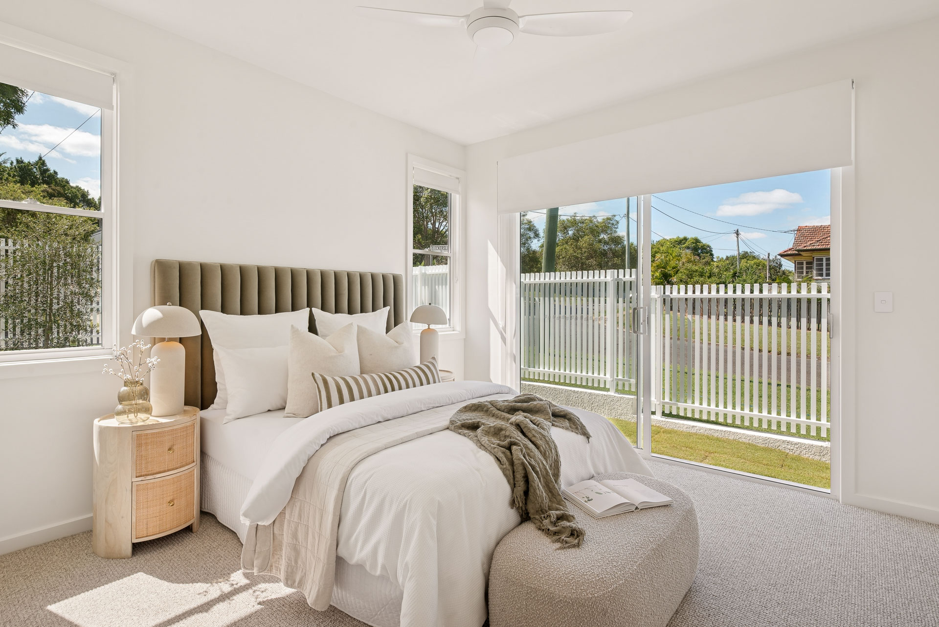 Bedroom opening to the front garden