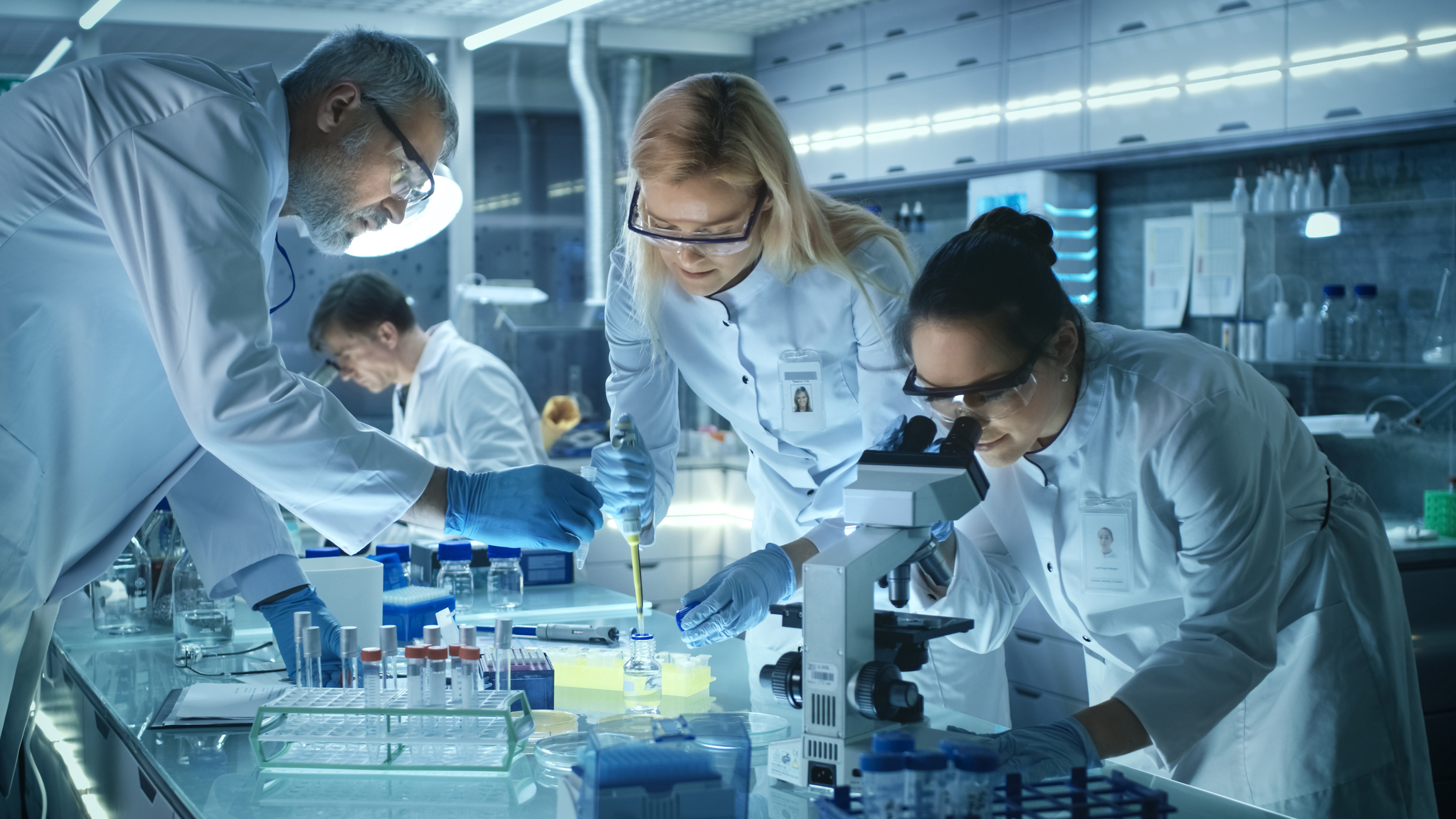 Triovance team members working in the laboratory