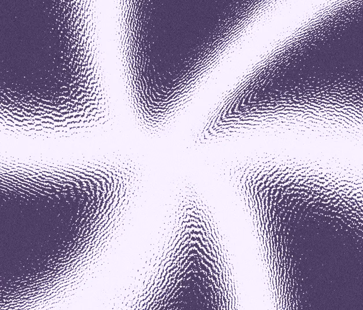 Abstract purple and white design resembling a star shape with textured, gradient shading.