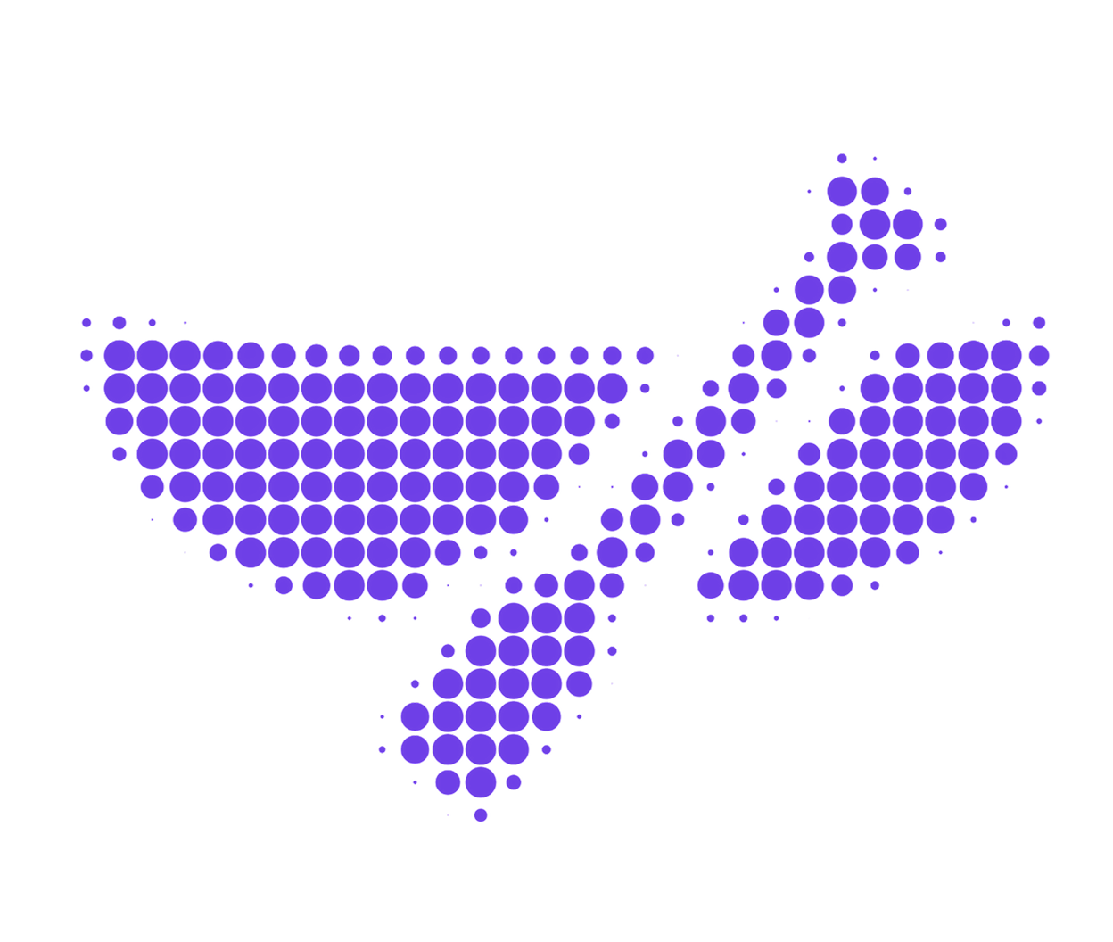 Purple halftone handshake
