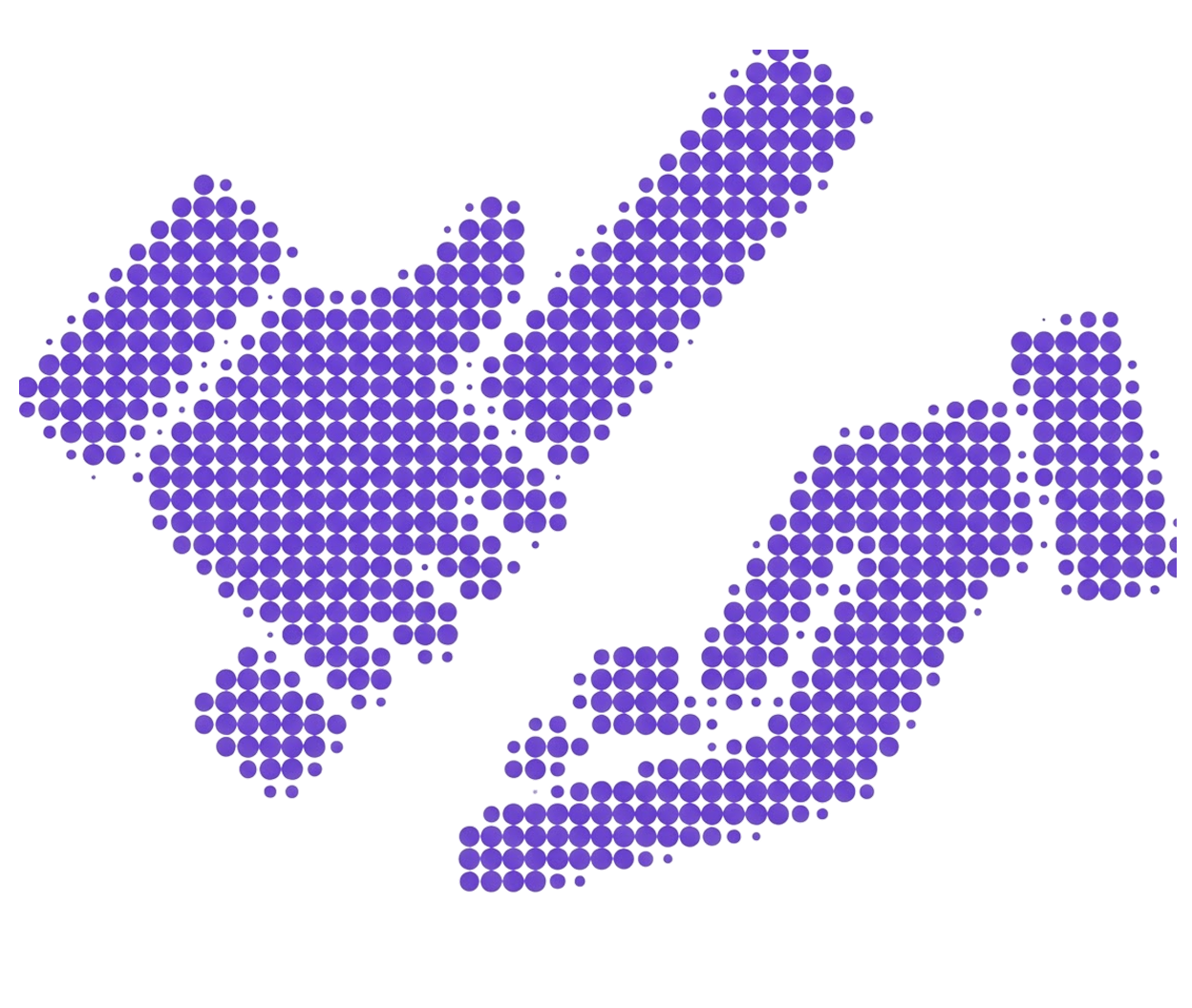 Purple halftone puzzle pieces