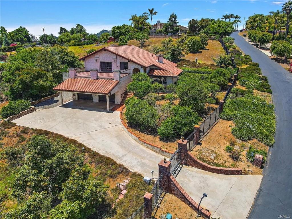 Spanish-style ranch home with a tile roof, Fallbrook, California
