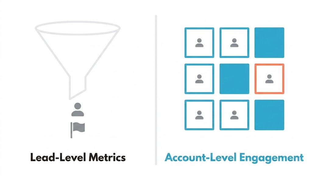 Single-lead funnel vs. account-level engagement