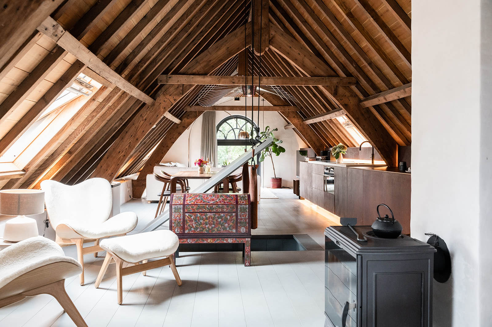 Interieur met open kap