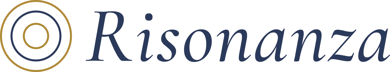 Logo Risonanza in blu, logo del servizio di massaggi e counseling