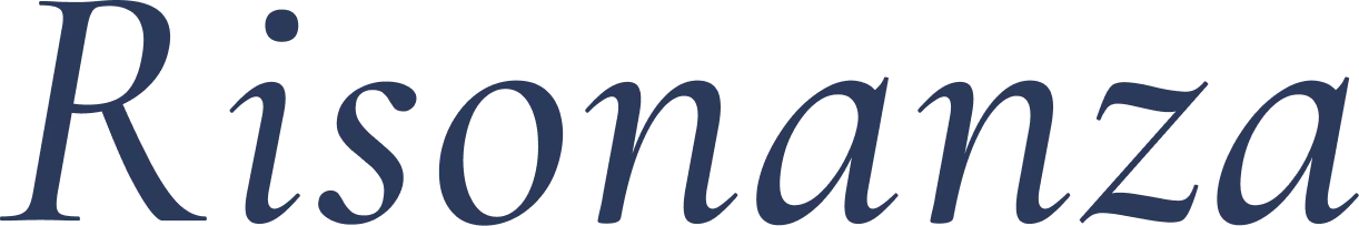 Logo Risonanza in blu, logo del servizio di massaggi e counseling