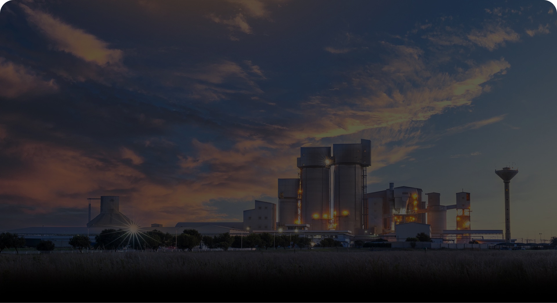 Sephaku cement plant at dusk