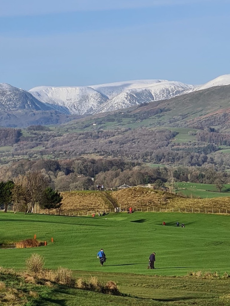 Kendal Golf Club 12th Hole - Snow on the Lake District Fells