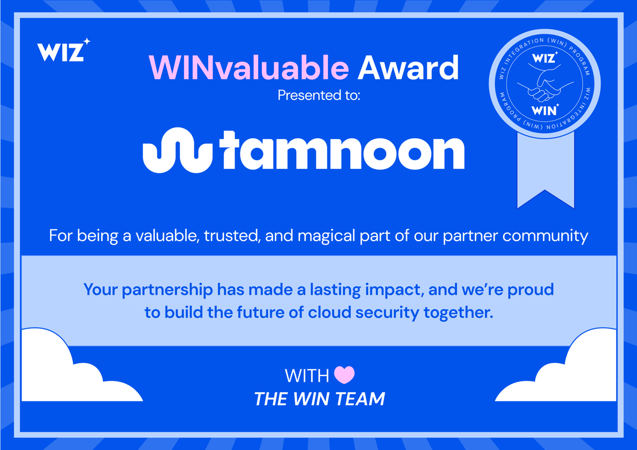 Tamnoon Honored with Inaugural Wiz Integrations (WIN) Partner Award