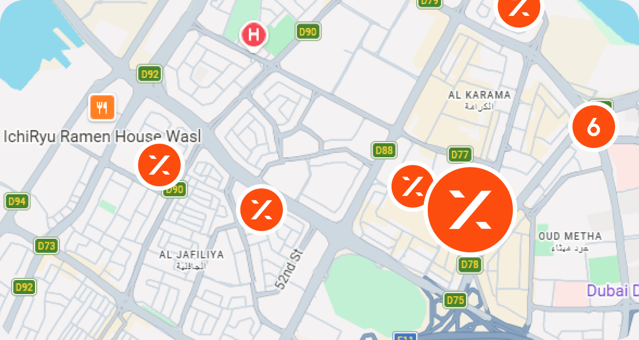 Coffex app map with a partner café card
