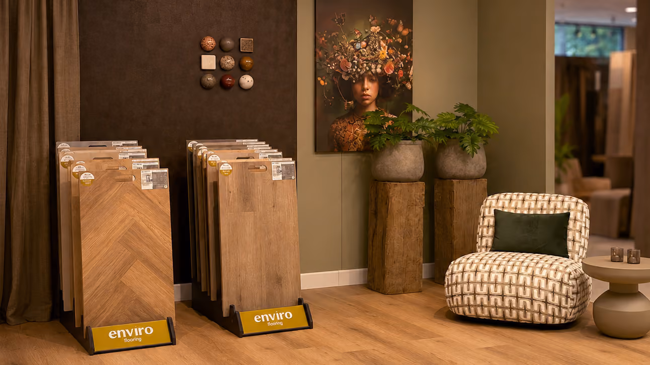 Showroom van een Enviro Flooring verkooppunt