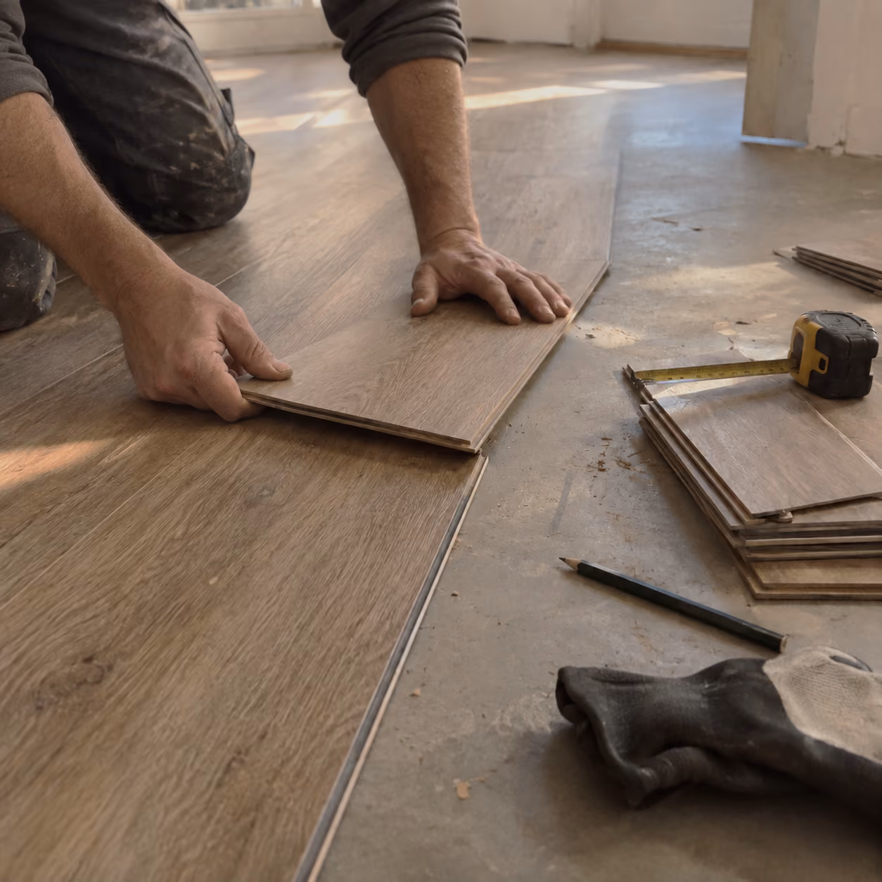 PVC-vloer leggen volgens de leginstructies