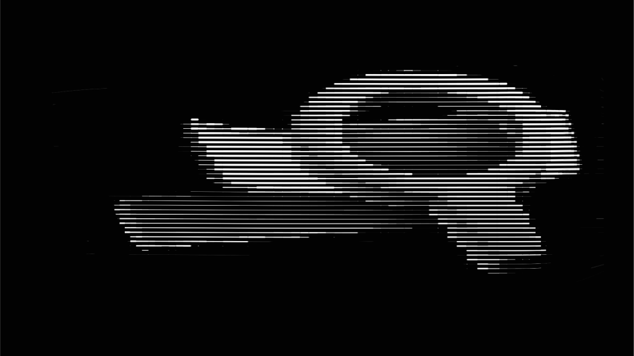 Dithered illustration of an open laptop and keyboard