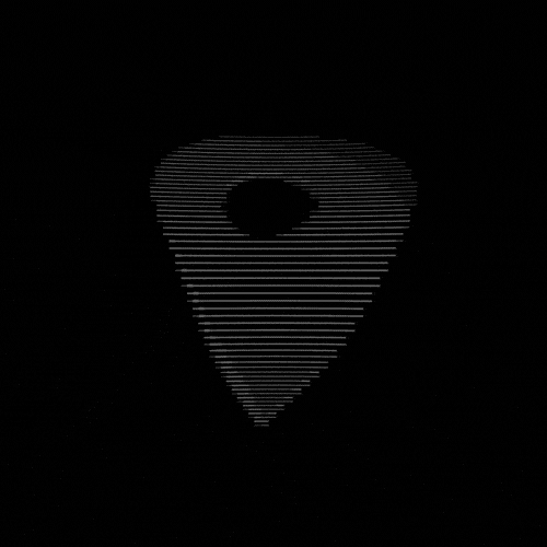 Dithered illustration of a flat disc form