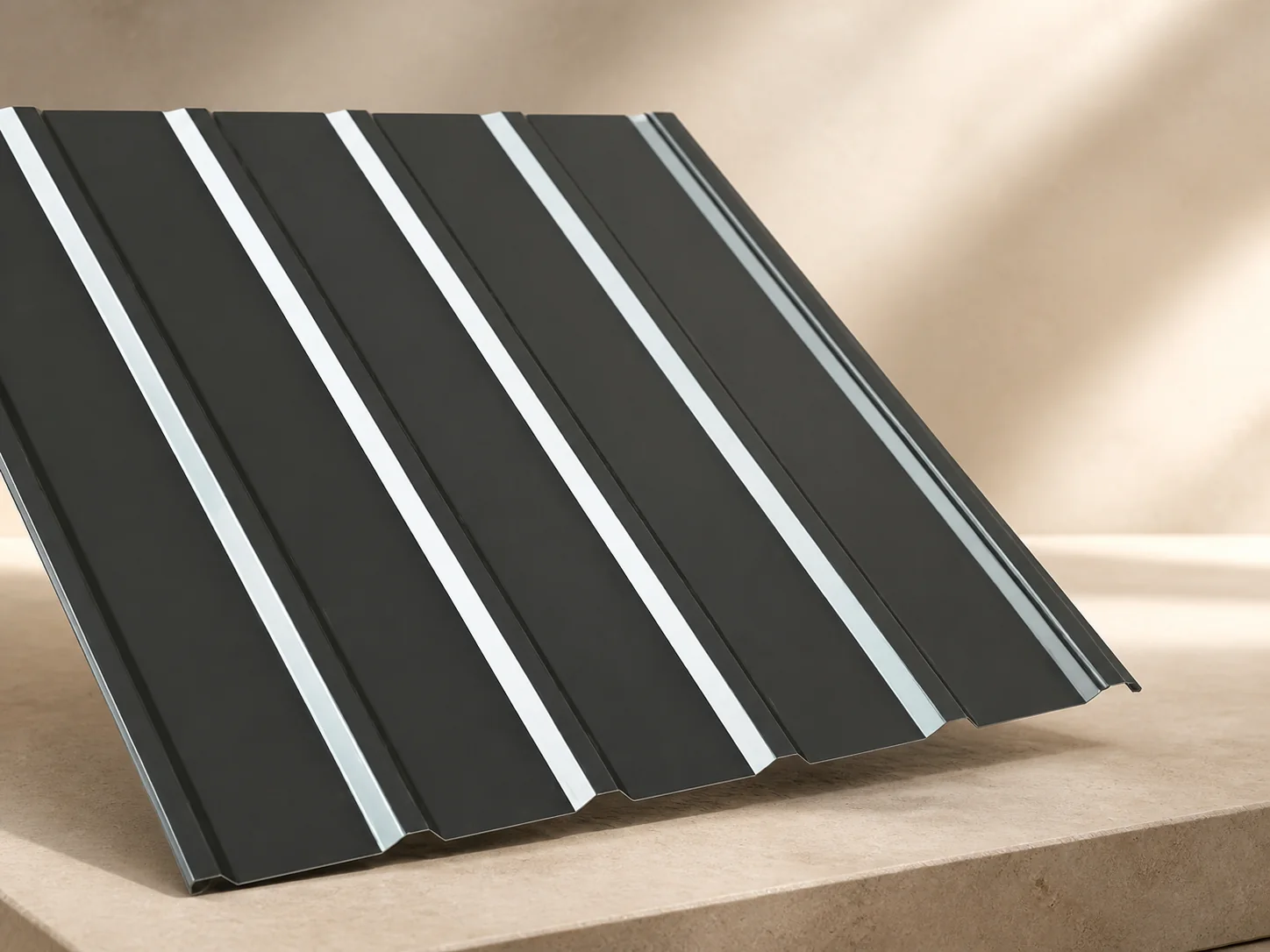 Luxury colour-coated metal roofing sheet product presentation