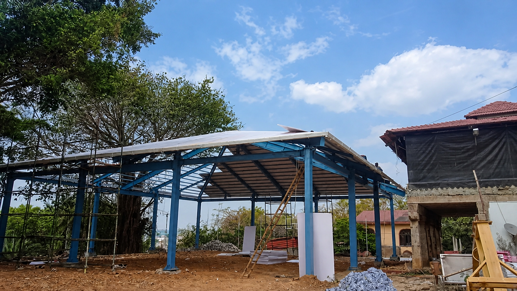 Shakti Hill Resort sloped roofing project