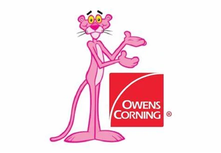 Owens Corning logo with the Pink Panther